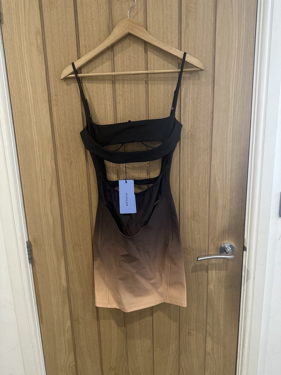 MUGLER Cut Out Black/beige Dress Size 6 (34) GENUINE RRP 1350 #Y1 | eBay