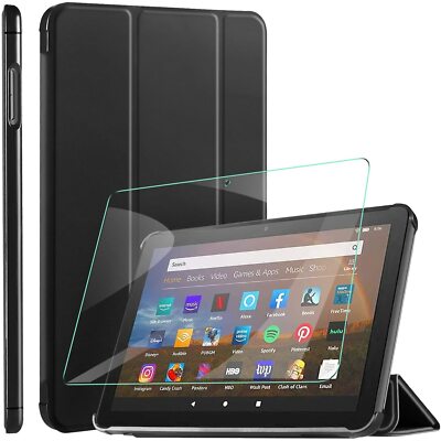 ELTD Etui+ Verre Trempé Film [Combinaison] pour Fire HD 8 2020 Cover Housse NEUF