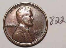 1924-S Lincoln Wheat Cent      #822