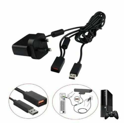MICROSOFT XBOX 360 KINECT SENSOR MAINS POWER SUPPLY ADAPTER UK AC USB