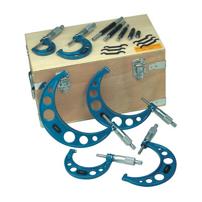 PHASE II 107-032 0 - 6'' Range, .0001'' Graduation, 6 Piece Outside Micrometer Set