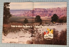 1981 Vintage 2 page Print Ad Come Where the flavor is Come to Marlboro Country