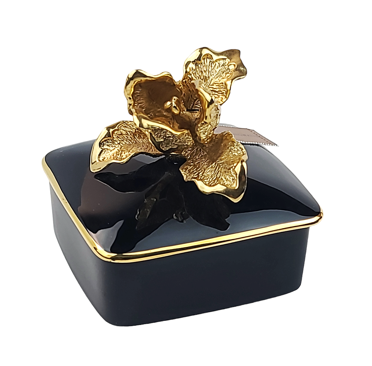 JAY STRONGWATER TEAGAN TULIP GOLD PLD PORCELAIN TRINKET BOX BRAND