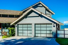 Full View Garage Door 10 ft By 8 ft Anodized Matt Black Frame With Frosted Glass