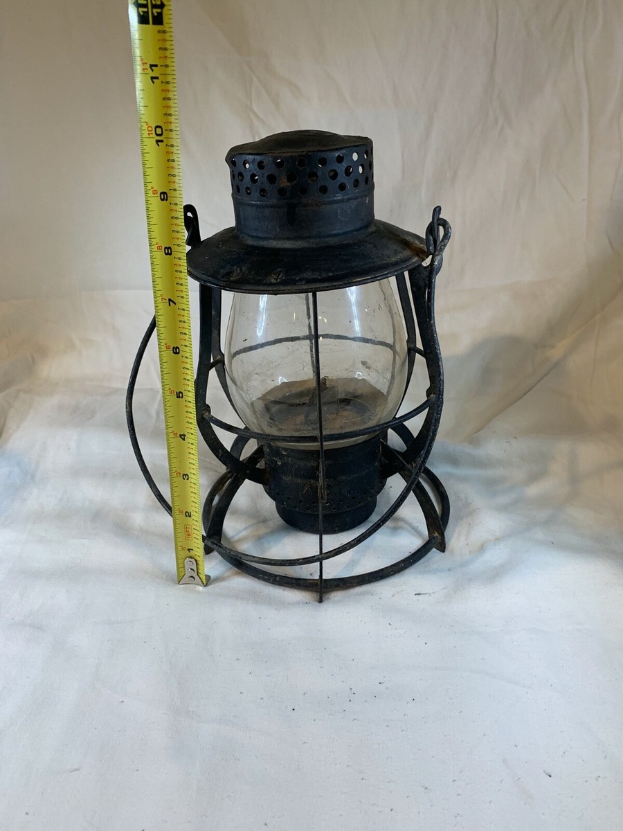 VINTAGE ANTIQUE Dietz RAILROAD LAMP Embossed Glass 5281 | eBay