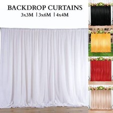 3m 4m 6m All Colours Stage Background Drape Soft Curtains Wedding Birthday Party