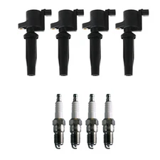 Bosch 4 Ignition Coil Denso 4 U-Groove Conventional Spark Plug Kit For Focus L4