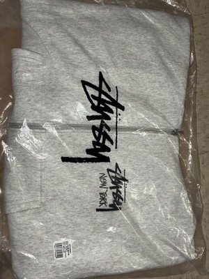 stussy ash heather medium zip up hoodie