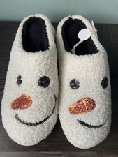 Snowman Theme Christmas Lounge Slippers/Fuzzy Slippers/Holiday Gift