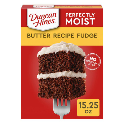 Duncan Hines Perfectly Moist Butter Recipe Fudge Cake Mix, 15.25 Oz.