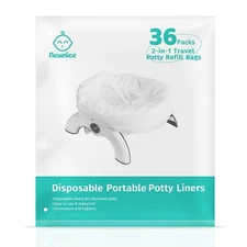 Newnice 36 Counts Disposable Potty Bags, Portable Travel Potty Bags with