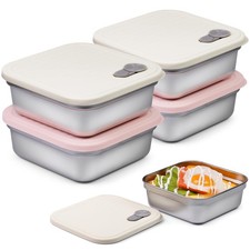 4 Pack Sandwich Containers, 20oz Reusable Stainless Steel Food Storage Contai...