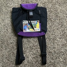 Vintage Mini Rucksack With Trim And Split Leather - NWT Black/Purple Made In USA