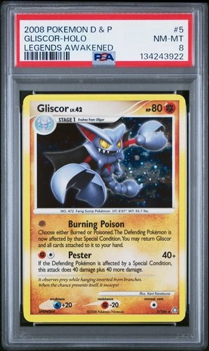2008 Pokemon Diamond & Pearl Legends Awakened #5 Gliscor-Holo PSA 8