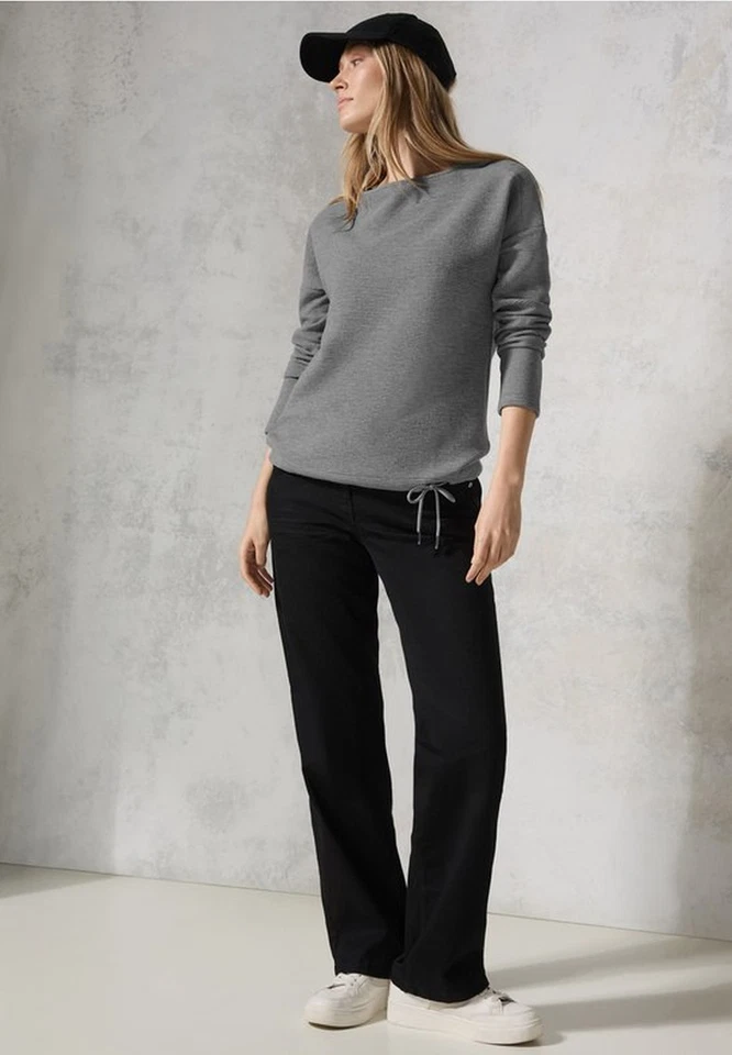 Cecil Glänzendes Langarmshirt in der Farbe Platinum Grey - Bild 3 von 4