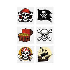 1 1/2" Bulk 72 Pc. Pirate Jolly Roger Treasures Temporary Tattoos