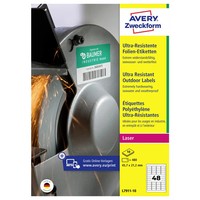 480Er Multipack Avery-Zweckform L7911-10 Folien-Etiketten 45.7 X 21.1 Mm