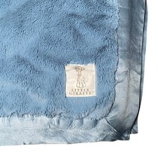 Little Giraffe Luxe Baby  Toddler Blanket 29" x 35" Blue