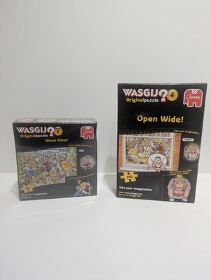 Wasgij Mini 54pc Jigsaw Puzzle Weed Killer Sealed & Open Wide! 150pc Bag Sealed