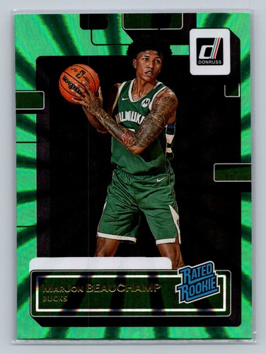 MarJon Beauchamp [Green Laser] #224 2022 Panini Donruss card