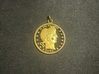 1901 Silver Barber Quarter Pendant