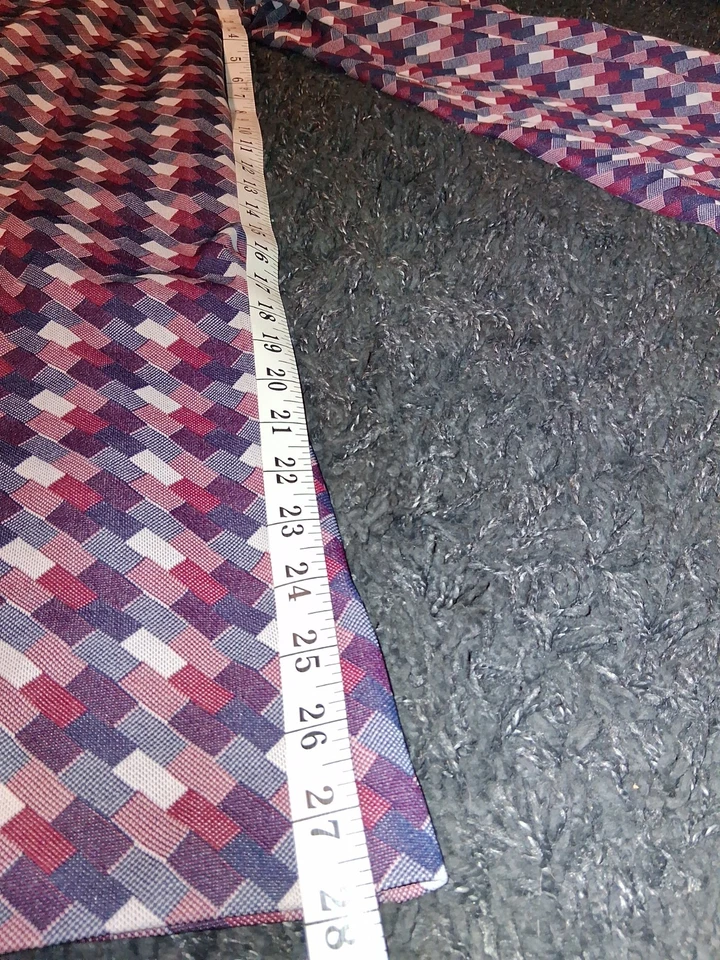 Vtg 1970s Sears J. R. Bazaar Bell Bottom Pants Geometric Print Red White Navy - Image 4 of 4