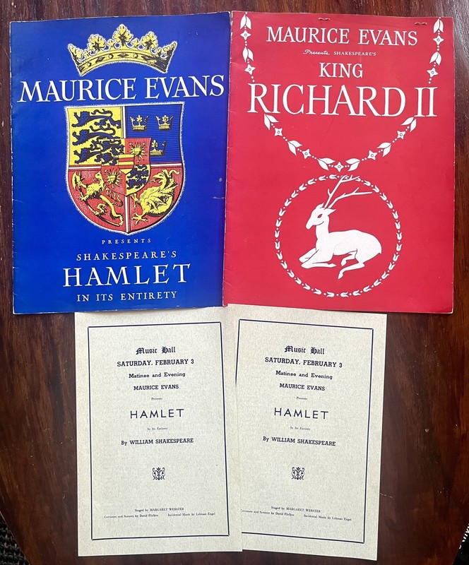 Maurice Evans Shakespeare Souvenir Program lot Hamlet King Richard II 1940s