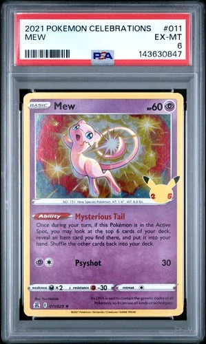 2021 POKEMON CELEBRATIONS #011 MEW PSA 6