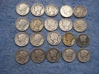 20 SILVER MERCURY DIMES ALL WITH DATES