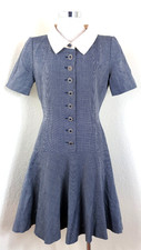 Vintage MISS DIOR Mademoiselle WOol Collared 50's Shirt Dress Small Medium 6 7 8
