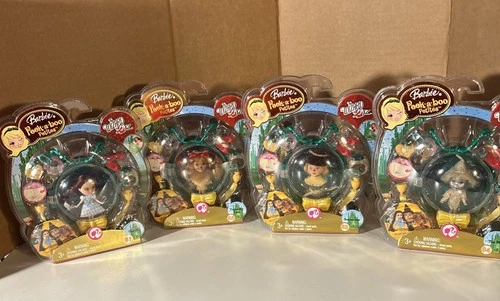 4 Barbie Peek a Boo Petites Vintage Wizard of Oz Dorothy Tin Man Scarecrow Lion