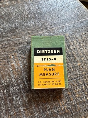 VINTAGE DIETZGEN 1/4  Scale Map Plan Measuring Drafting Tool + Box RARE 1715-4