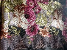 Bed cover/ throw/ Cotton quilted vibrant floral design/Size 85” x 85”/VGC