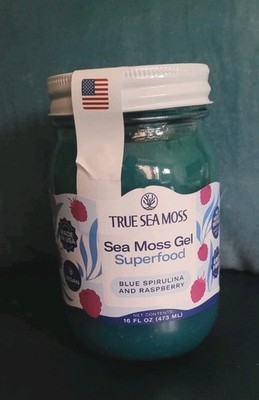 True Sea Moss Sea Moss Gel Superfood *Blue Spirulina & Raspberry 16oz, SEALED. 