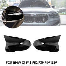2x Abdeckung Spiegelkappen L+R Für BMW X1 F48 F52 F39 F49 G29 Glanz Schwarz