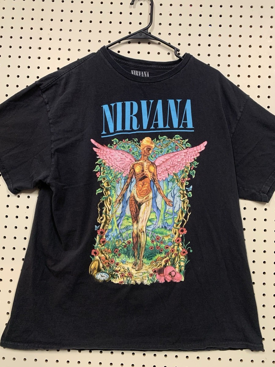 XL Men's, Nirvana Garden Forrest Graphic, Short Sleeve Black | eBay