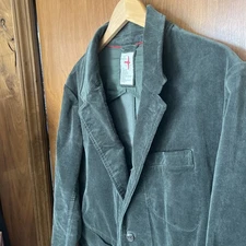 Relwen Trap Blazer Bottle Green Fine Wale Corduroy Large HUCKBERRY