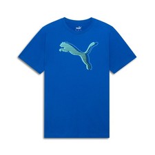 PUMA Essentials Graphic Crew Neck Short Sleeve T-Shirt Mens Blue Casual Tops 688