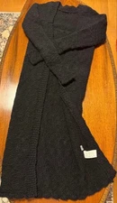 USED [ANONYMOUS SHIPPING] YOHJI YAMAMOTO WOOL KNIT LONG CARDIGAN BLACK GOOD