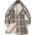 BARBOUR MULTICOLORED CHECK REVERSIBLE DERBY MAC LAMINATED RAIN JACKET-UK 18