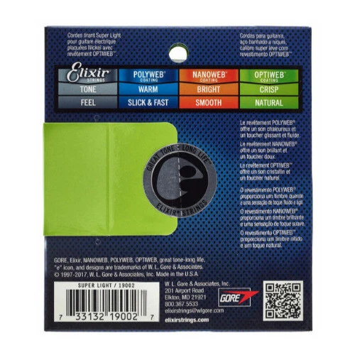 Elixir 19002 NPS Electric Guitar Strings with Optiweb. Super Light 9-42 - Image 2 of 2