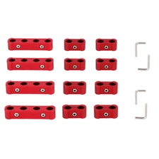 LokoCar Spark Plug Wire Separators Divider 8mm 9mm 10mm For Racing Car Red 12Pcs