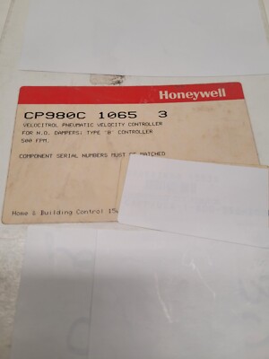 Honeywell CP980C1065 Pneumatic Velocity Controller
