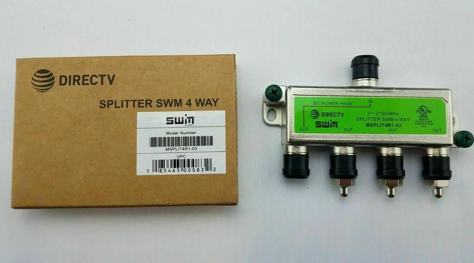 Brand New DIRECTV Approved SWM MRV 4-Way Wide Band Splitter MSPLIT4R1-03 Green - Image 2 of 4