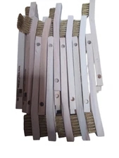 Brass Wire Brush Wood Handle - Made in USA - 6 Pack