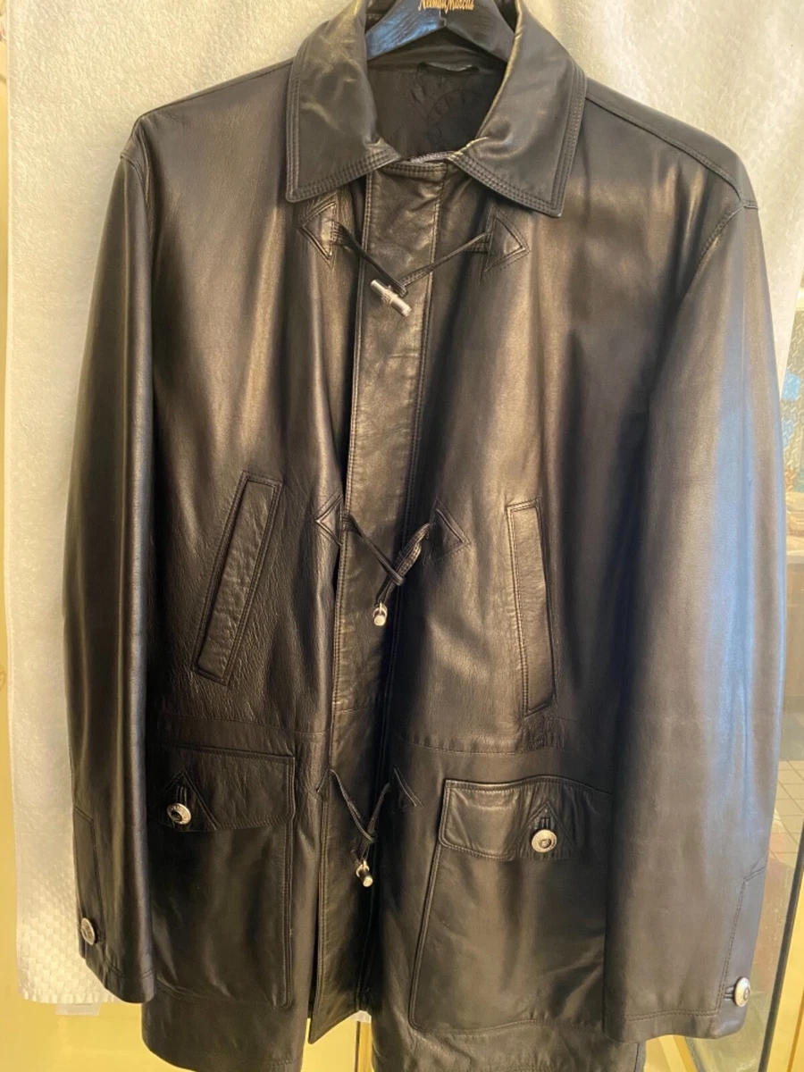 Versace Classic V2 Vintage Leather Stadium Coat