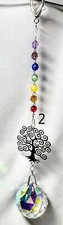 Handmade 40mmAB crystal ball suncatcher swarovski chakra crystal beads, clasp