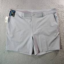 NWT Roundtree Yorke Performance Shorts Men 42 x 7 Straight Fit Light Gray