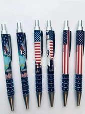US Flag Design - NY Liberty of Statue Design Pens - USA Souvenir Pack of 6 