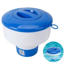 Collapsible 3" Floating Chlorine Tablet Swimming Pool Chemical 7" Dispenser Tank